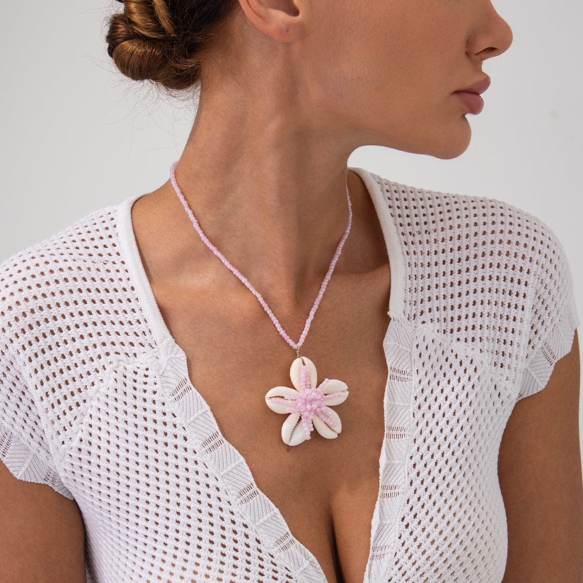 flower seed bead necklace ArtGalleryZen Online Store