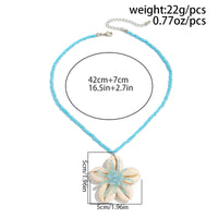 Thumbnail for Beach Style Conch Flower Pendant Seed Bead Necklace - ArtGalleryZen