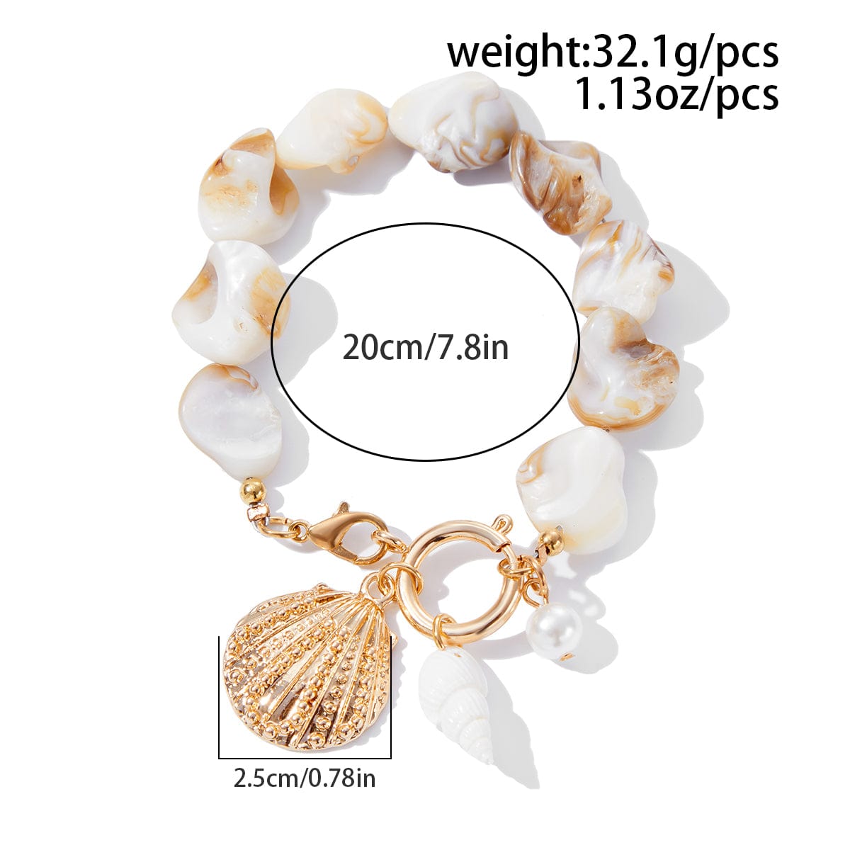 Beach Style Conch Shell Flower Pendant Necklace Bracelet - ArtGalleryZen
