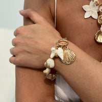 Thumbnail for Beach Style Conch Shell Flower Pendant Necklace Bracelet - ArtGalleryZen