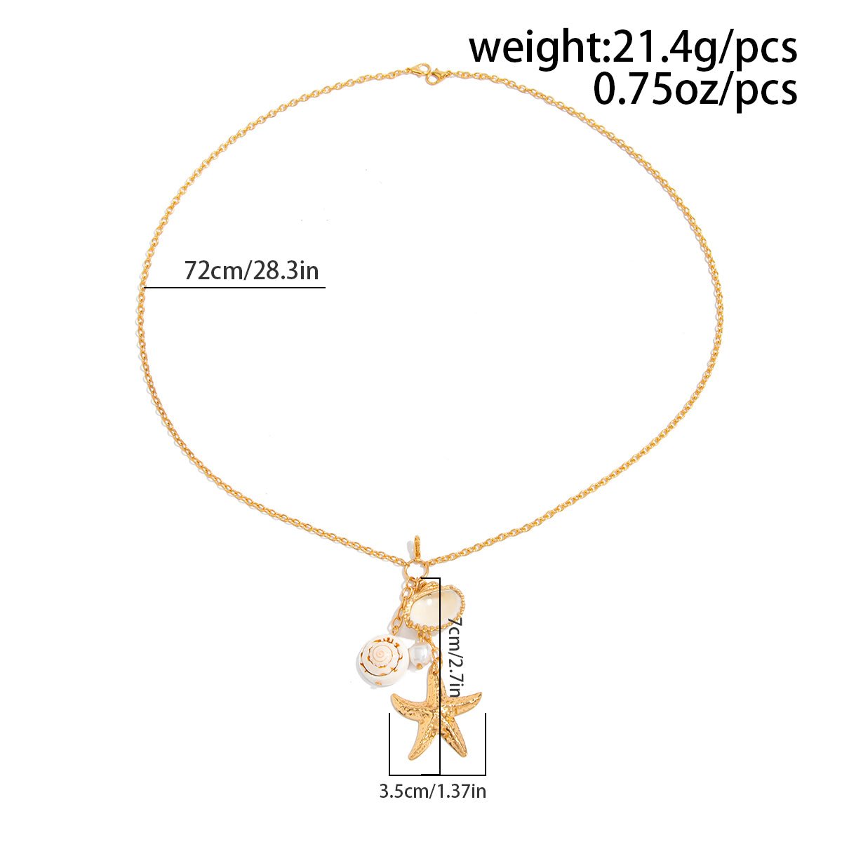 Beach Style Conch Shell Starfish Pendant Bikini Body Chain - ArtGalleryZen