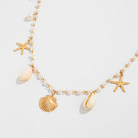 Thumbnail for Beach Style Conch Shell Starfish Tassel Pearl Waist Chain - ArtGalleryZen