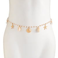 Thumbnail for Beach Style Conch Shell Starfish Tassel Pearl Waist Chain - ArtGalleryZen
