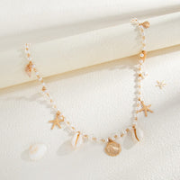 Thumbnail for Beach Style Conch Shell Starfish Tassel Pearl Waist Chain - ArtGalleryZen