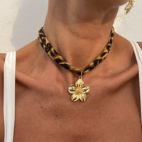 Thumbnail for Beach Style Conch Starfish Flower Pendant Leopard Choker Necklace - ArtGalleryZen