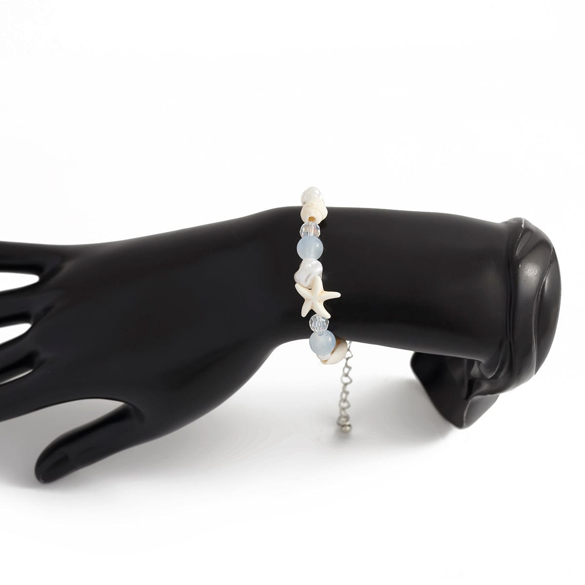 Beach Style Conch Starfish Pearl Crystal Chain Bracelet - ArtGalleryZen