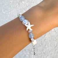 Thumbnail for Beach Style Conch Starfish Pearl Crystal Chain Bracelet - ArtGalleryZen