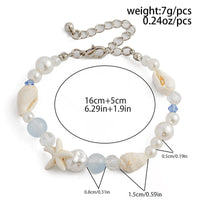 Thumbnail for Beach Style Conch Starfish Pearl Crystal Chain Bracelet - ArtGalleryZen