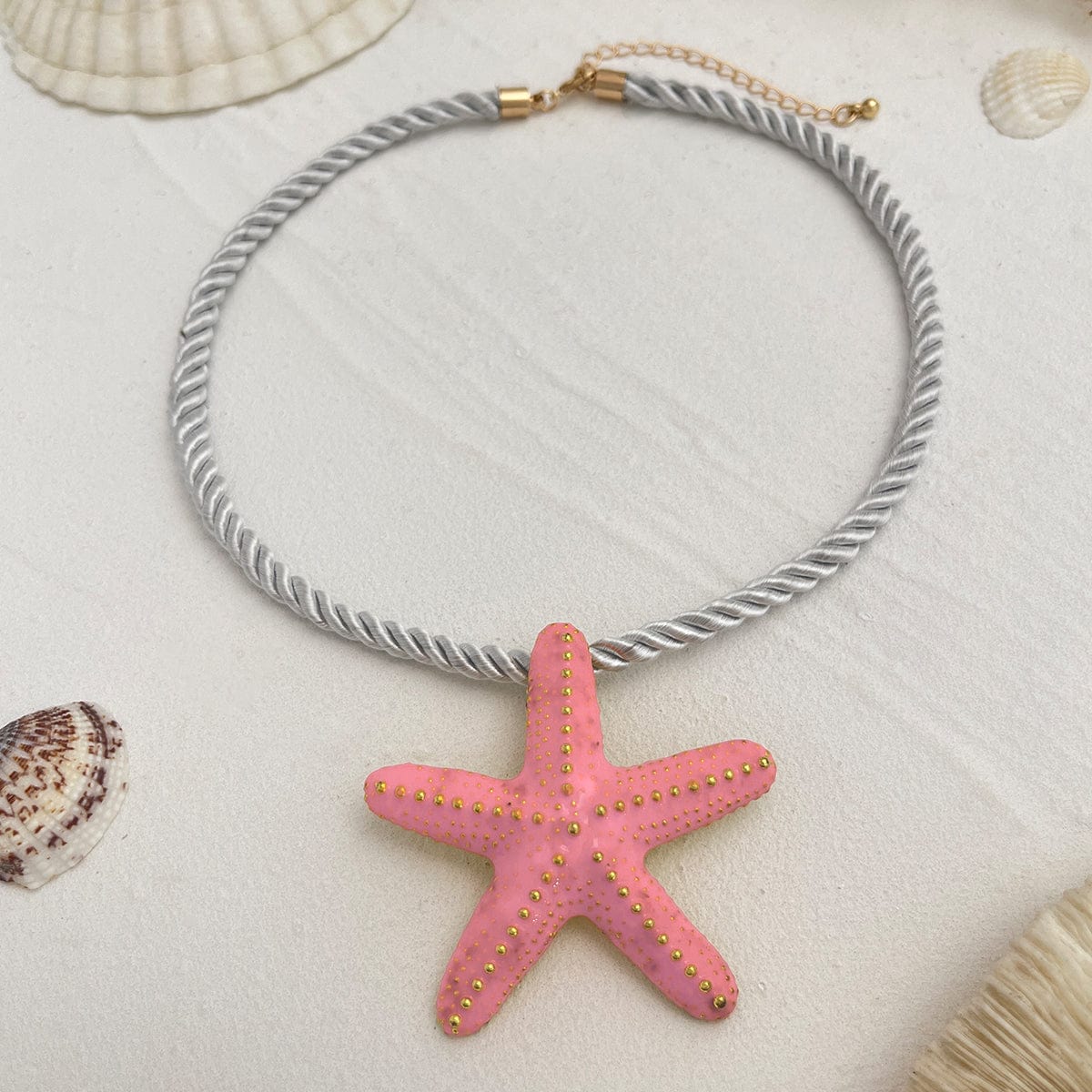 Beach Style Enamel Starfish Pendant Necklace - ArtGalleryZen