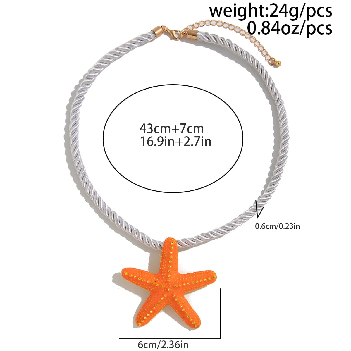 Beach Style Enamel Starfish Pendant Necklace - ArtGalleryZen