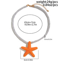 Thumbnail for Beach Style Enamel Starfish Pendant Necklace - ArtGalleryZen