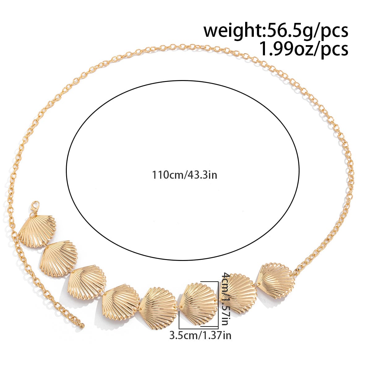Beach Style Gold Silver Plated Shell Waist Chain