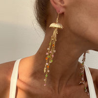 Thumbnail for Beach Style Jellyfish Crystal Tassel Earrings - ArtGalleryZen