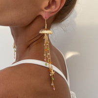 Thumbnail for Beach Style Jellyfish Crystal Tassel Earrings - ArtGalleryZen
