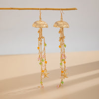 Thumbnail for Beach Style Jellyfish Crystal Tassel Earrings - ArtGalleryZen