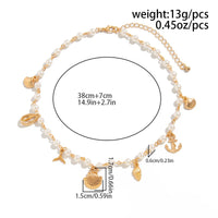 Thumbnail for Beach Style Mermaid Tail Conch Shell Pendant Pearl Chain Necklace - ArtGalleryZen