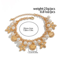 Thumbnail for Beach Style Pearl Shell Starfish Tassel Anklet - ArtGalleryZen