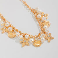Thumbnail for Beach Style Pearl Shell Starfish Tassel Anklet - ArtGalleryZen