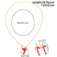 Thumbnail for Beach Style Red Coral Conch Pendant Necklace Earrings Set - ArtGalleryZen