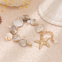 Thumbnail for Beach Style Starfish Pendant Conch Chain Y Necklace Bracelet - ArtGalleryZen