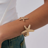 Thumbnail for Beach Style Textured Starfish Bangle Bracelet - ArtGalleryZen
