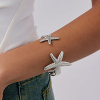 Thumbnail for Beach Style Textured Starfish Bangle Bracelet - ArtGalleryZen