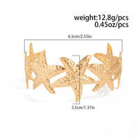 Thumbnail for Beach Style Textured Starfish Open Bangle Bracelet - ArtGalleryZen