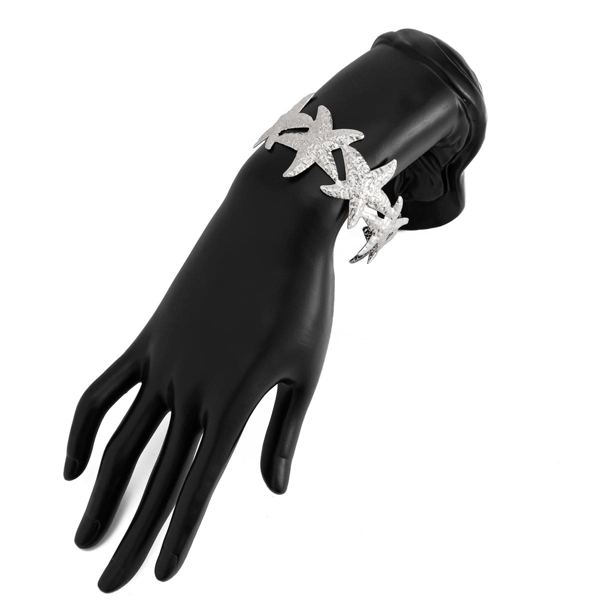 Beach Style Textured Starfish Open Bangle Bracelet - ArtGalleryZen