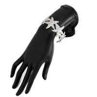 Thumbnail for Beach Style Textured Starfish Open Bangle Bracelet - ArtGalleryZen