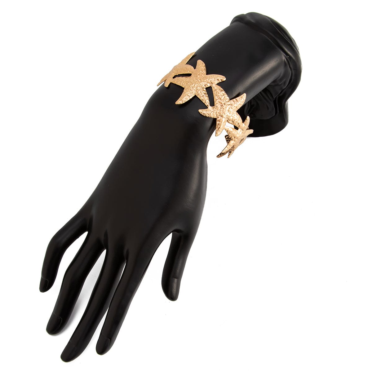 Beach Style Textured Starfish Open Bangle Bracelet - ArtGalleryZen