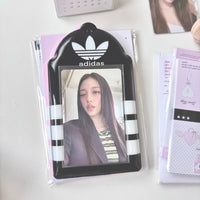 Thumbnail for Black and White Sport Style Kpop Idol Keychain Photocard Holder - ArtGalleryZen