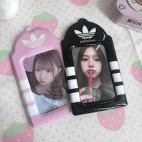 Thumbnail for Black and White Sport Style Kpop Idol Keychain Photocard Holder - ArtGalleryZen