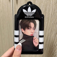 Thumbnail for Black and White Sport Style Kpop Idol Keychain Photocard Holder - ArtGalleryZen