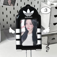 Thumbnail for Black and White Sport Style Kpop Idol Keychain Photocard Holder - ArtGalleryZen