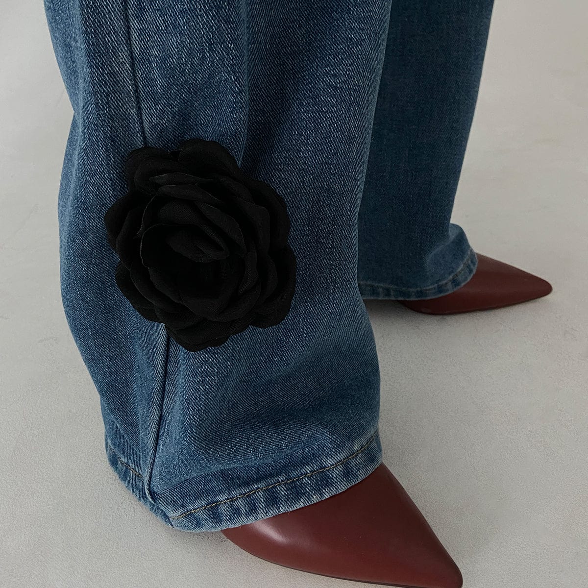 Black Rose Flower Trouser Pin - ArtGalleryZen