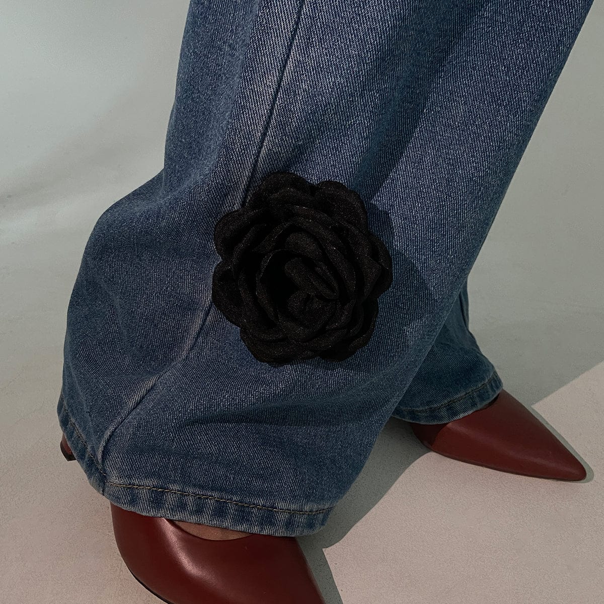 Black Rose Flower Trouser Pin - ArtGalleryZen