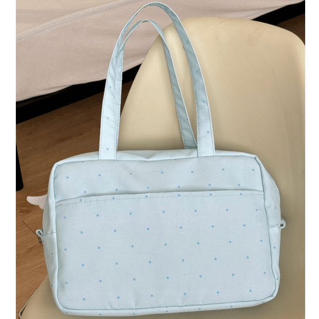 Blue Polka Dots Kpop Fan Display Shoulder Crossbody Bag - ArtGalleryZen