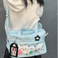 Thumbnail for Blue Polka Dots Kpop Fan Display Shoulder Crossbody Bag - ArtGalleryZen