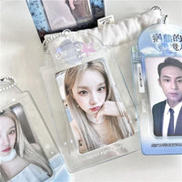 Thumbnail for Blue Rain Forest Winter Snow Kpop Keychain Photocard Holder - ArtGalleryZen