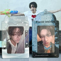 Thumbnail for Blue Rain Forest Winter Snow Kpop Keychain Photocard Holder - ArtGalleryZen