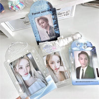 Thumbnail for Blue Rain Forest Winter Snow Kpop Keychain Photocard Holder - ArtGalleryZen