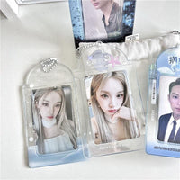 Thumbnail for Blue Rain Forest Winter Snow Kpop Keychain Photocard Holder - ArtGalleryZen