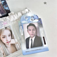 Thumbnail for Blue Rain Forest Winter Snow Kpop Keychain Photocard Holder - ArtGalleryZen