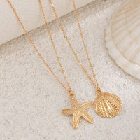 Thumbnail for Bohemia 2pcs Gold Silver Tone Shell Starfish Charm Belly Chain Set
