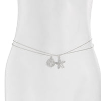 Thumbnail for Bohemia 2pcs Gold Silver Tone Shell Starfish Charm Belly Chain Set