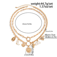 Thumbnail for Bohemia 2pcs Gold Tone Sun Enamel Boot Cowboy Hat Charm Necklace Set - ArtGalleryZen