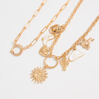 Thumbnail for Bohemia 2pcs Gold Tone Sun Enamel Boot Cowboy Hat Charm Necklace Set - ArtGalleryZen