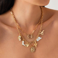 Thumbnail for Bohemia 2pcs Gold Tone Sun Enamel Boot Cowboy Hat Charm Necklace Set - ArtGalleryZen