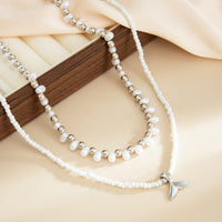 Thumbnail for Bohemia 2pcs Mermaid Tail Pendant Pearl Seed Beaded Necklace Set - ArtGalleryZen