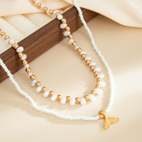 Thumbnail for Bohemia 2pcs Mermaid Tail Pendant Pearl Seed Beaded Necklace Set - ArtGalleryZen